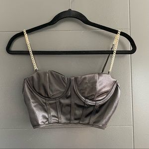 Black chain strap top